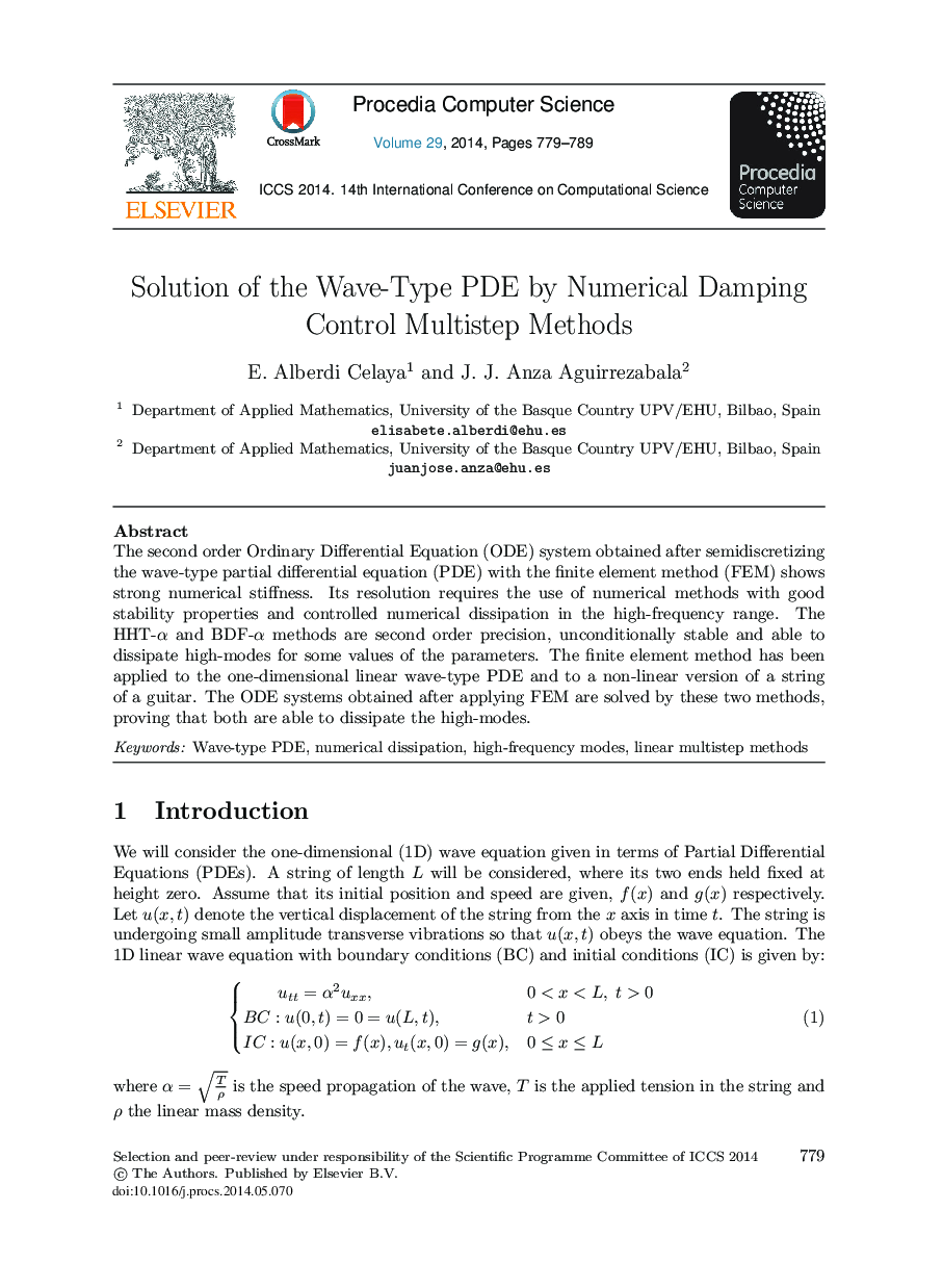 Solution of the Wave-type PDE by Numerical Damping Control Multistep Methods 
