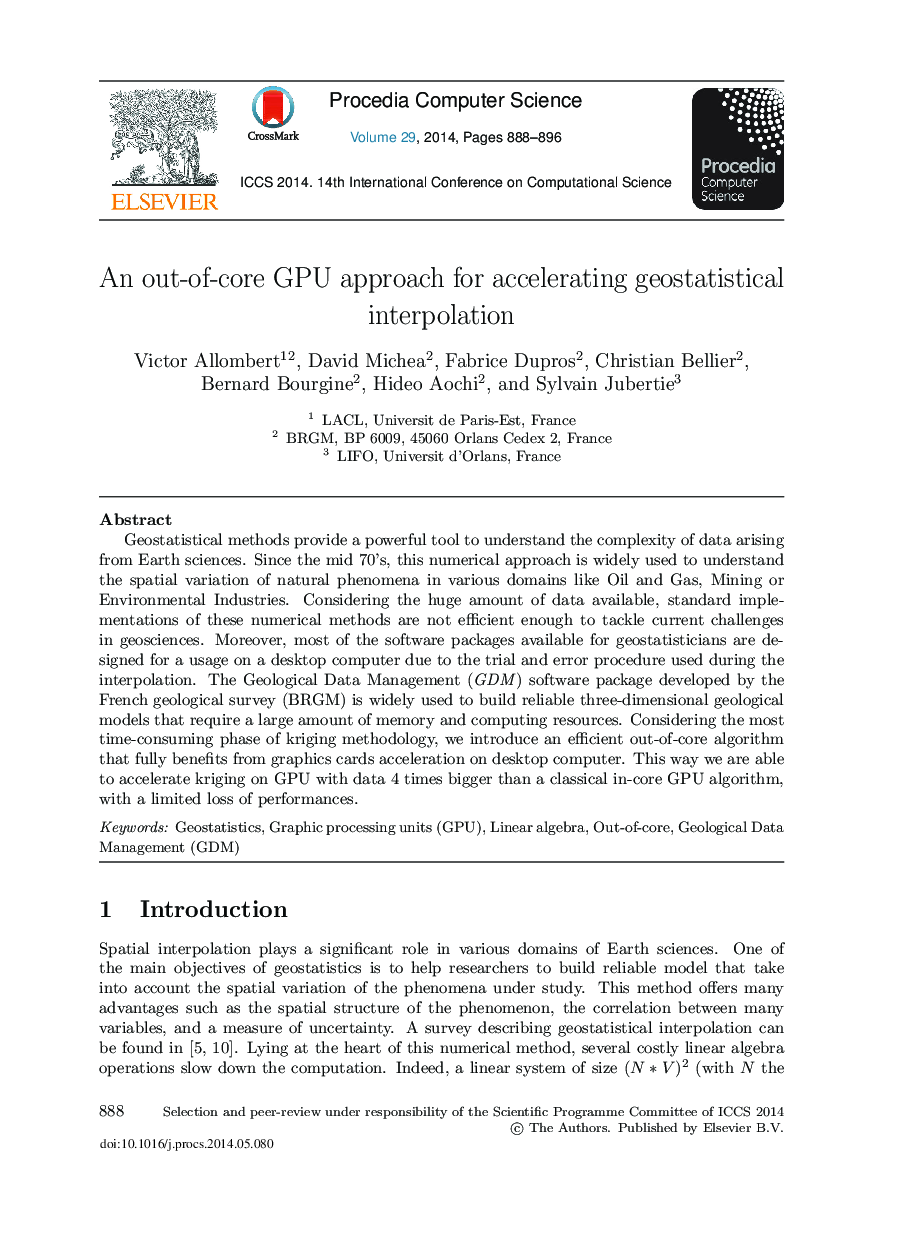 An Out-of-core GPU Approach for Accelerating Geostatistical Interpolation 