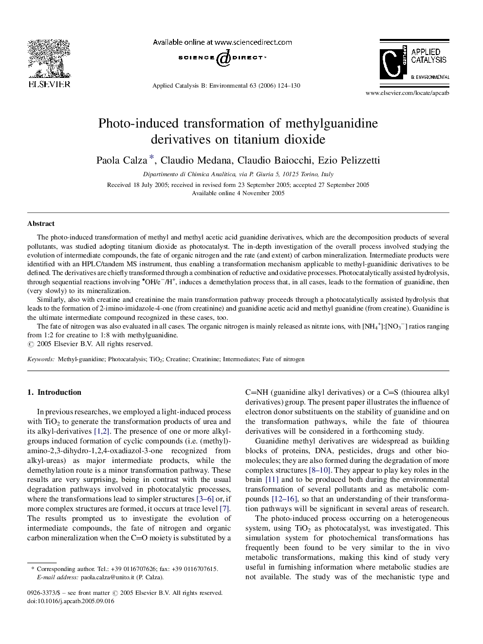 Photo-induced transformation of methylguanidine derivatives on titanium dioxide