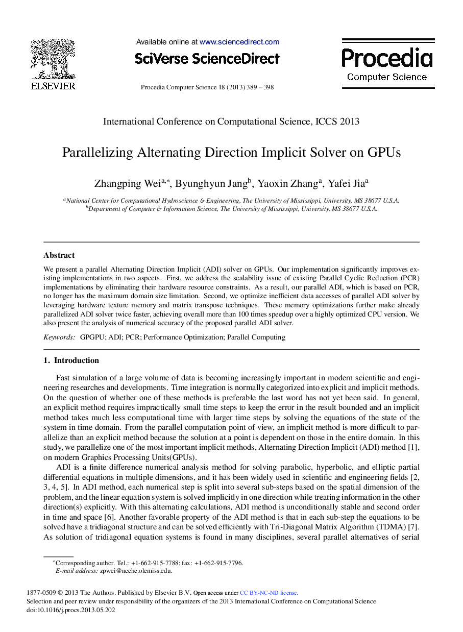 Parallelizing Alternating Direction Implicit Solver on GPUs 