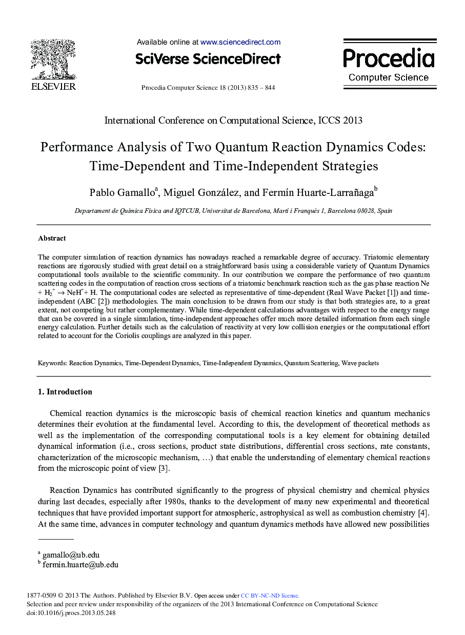 Performance Analysis of Two Quantum Reaction Dynamics Codes: Time-dependent and Time-lndependent Strategies 