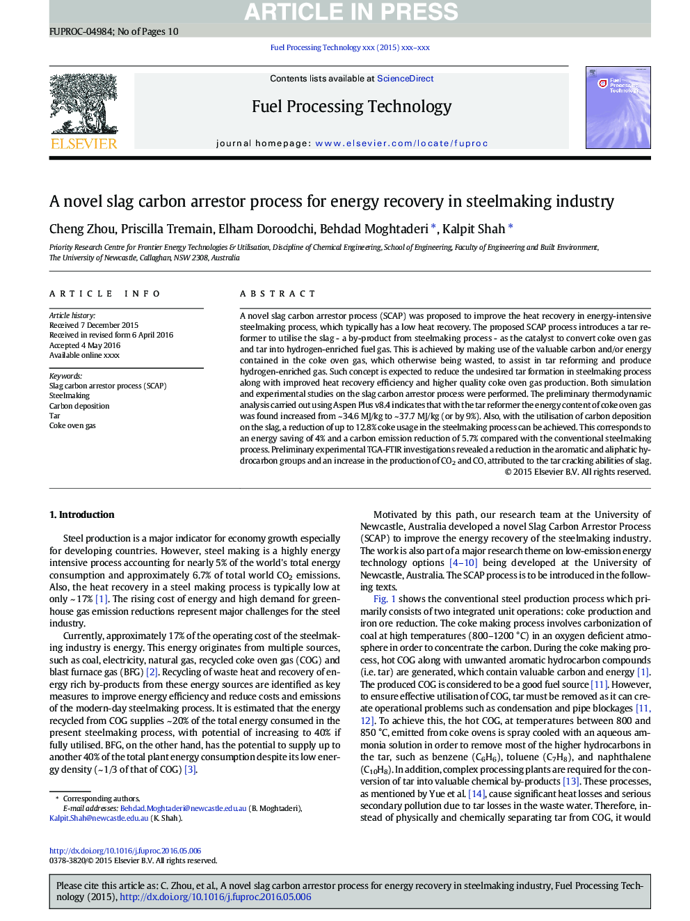 A novel slag carbon arrestor process for energy recovery in steelmaking industry