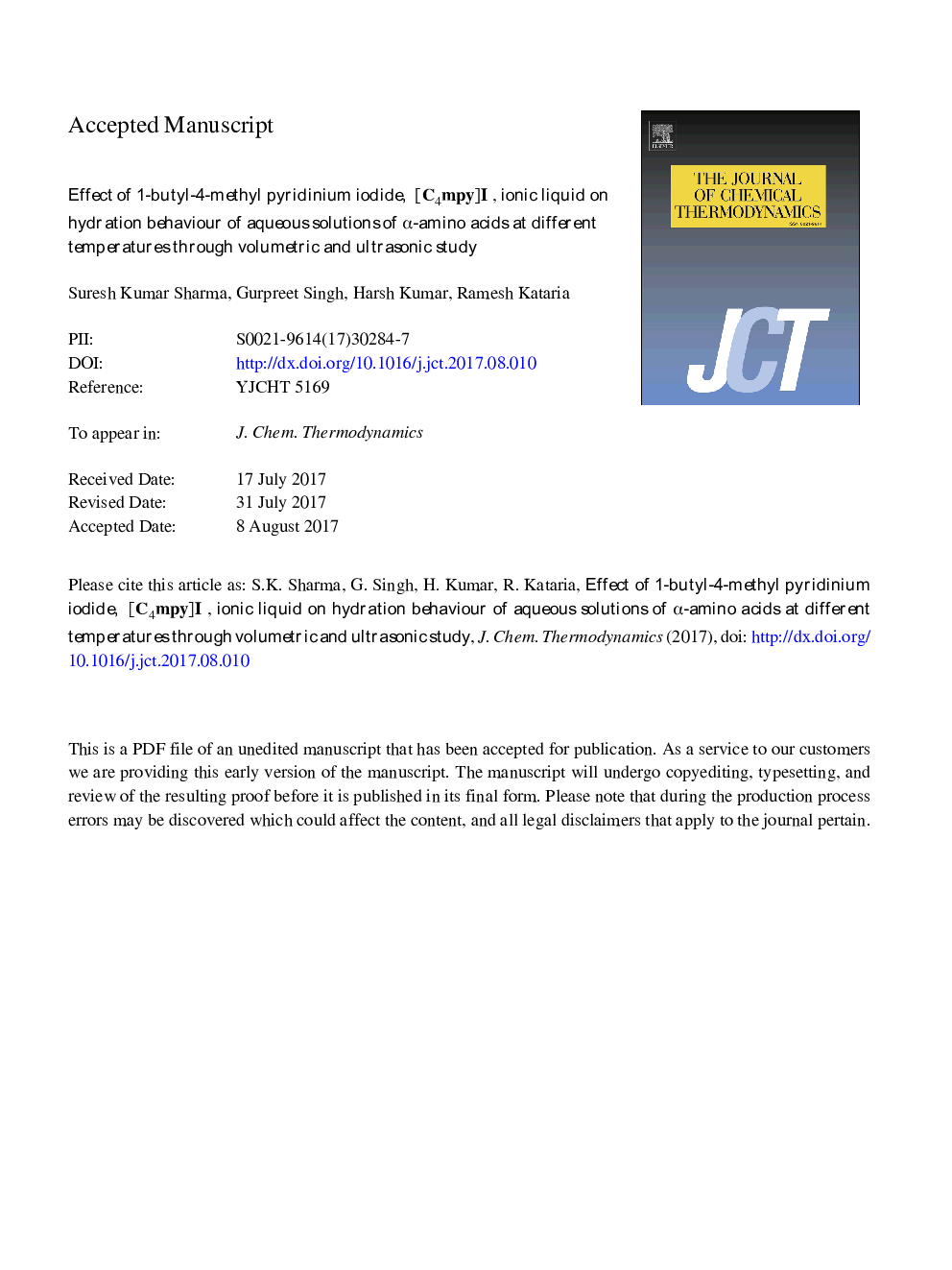 Effect of 1-butyl-4-methyl pyridinium iodide, [C4mpy]I, ionic liquid on hydration behaviour of aqueous solutions of Î±-amino acids at different temperatures through volumetric and ultrasonic study