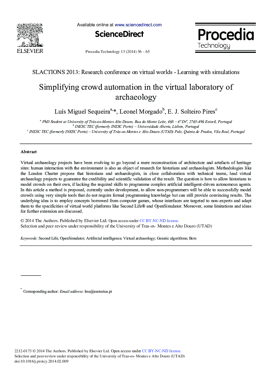 Simplifying Crowd Automation in the Virtual Laboratory of Archaeology 