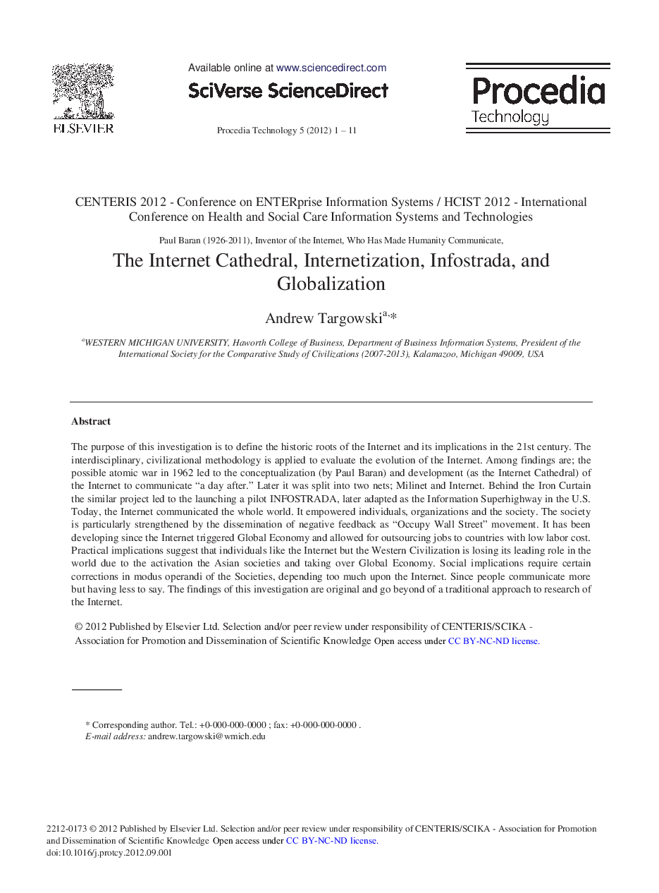 The Internet Cathedral, Internetization, Infostrada, and Globalization