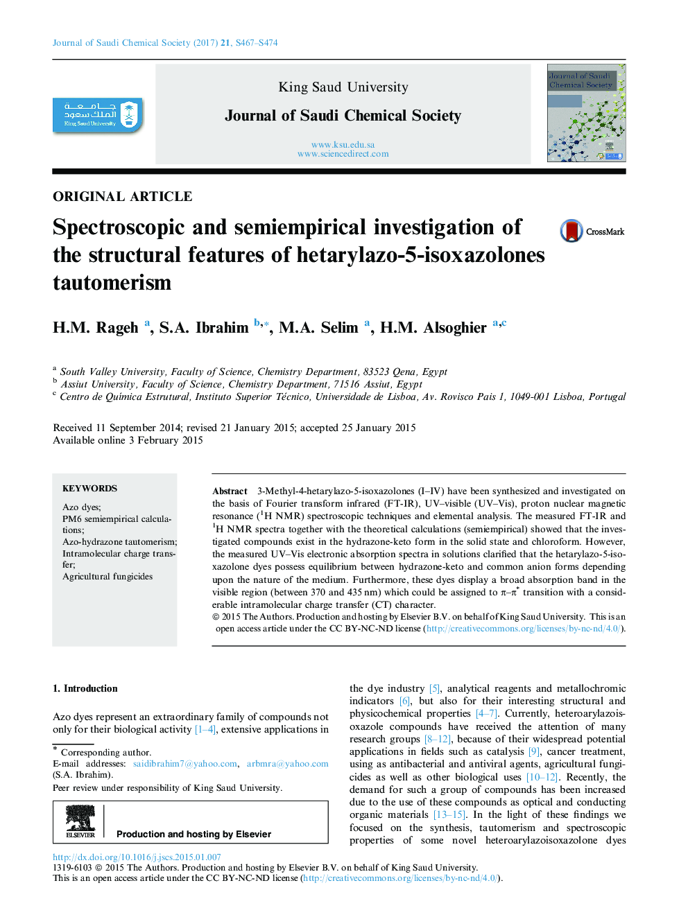 بررسی اسپکتروسکوپیک و نیمه تجربی ویژگی های ساختاری تیتوموریسم هیدرازازو 5-ایزوکسازولون 