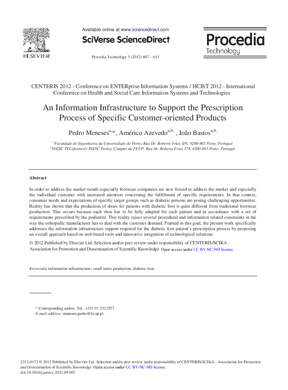 An Information Infrastructure to Support the Prescription Process of Specific Customer-oriented Products