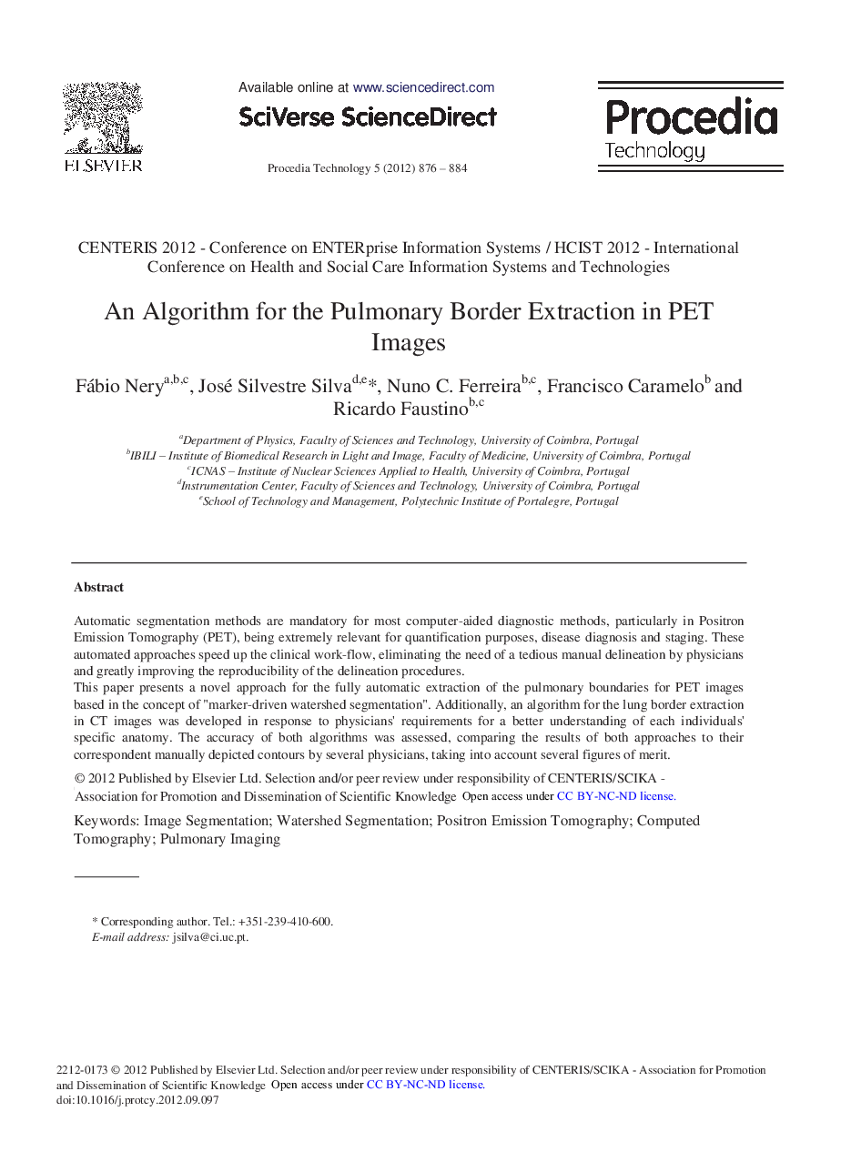 An Algorithm for the Pulmonary Border Extraction in PET Images