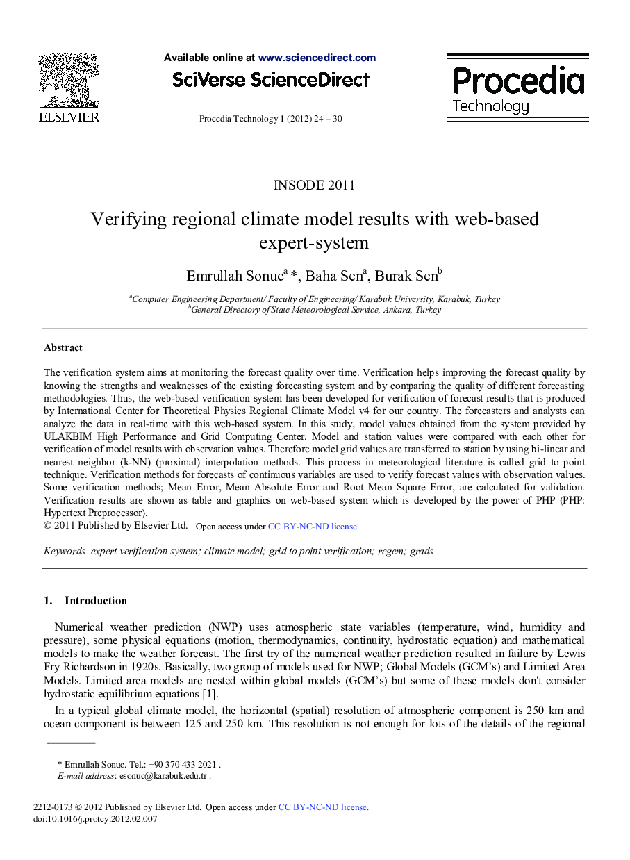 Verifying regional climate model results with web-based expert-system