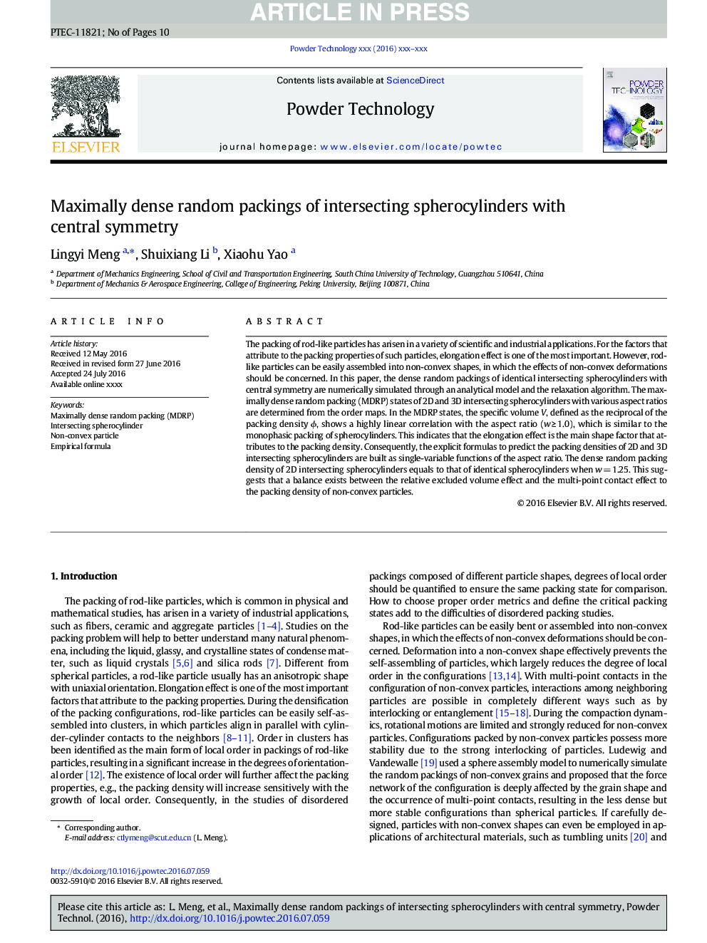 Maximally dense random packings of intersecting spherocylinders with central symmetry