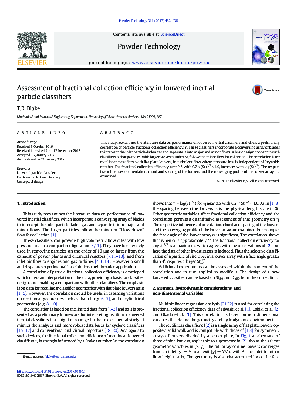 Assessment of fractional collection efficiency in louvered inertial particle classifiers