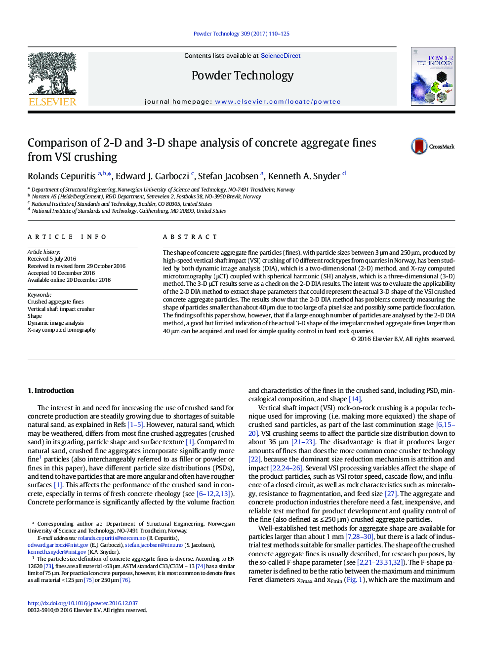 Comparison of 2-D and 3-D shape analysis of concrete aggregate fines from VSI crushing