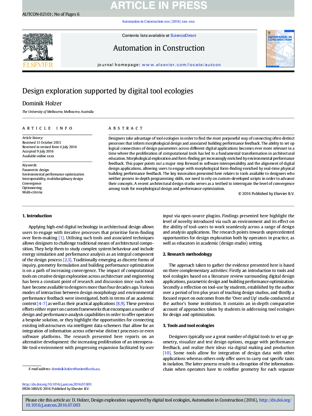 Design exploration supported by digital tool ecologies