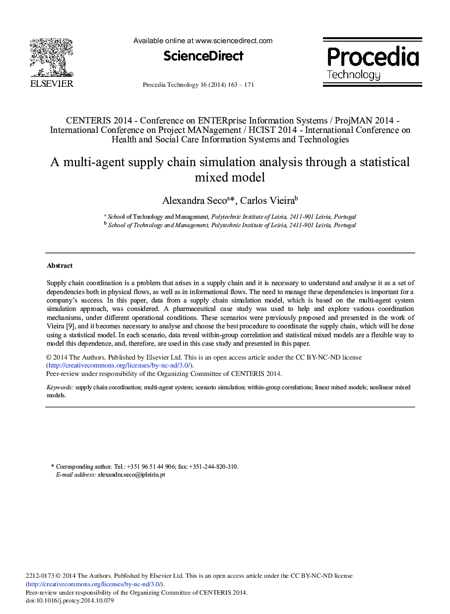 A Multi-agent Supply Chain Simulation Analysis through a Statistical Mixed Model 