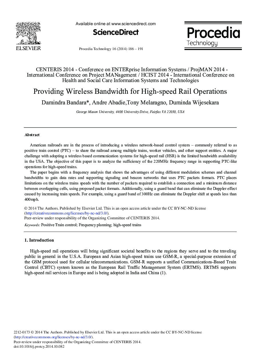 Providing Wireless Bandwidth for High-speed Rail Operations 