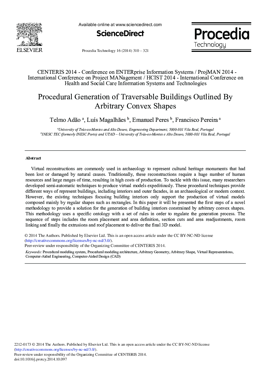 Procedural Generation of Traversable Buildings Outlined by Arbitrary Convex Shapes 