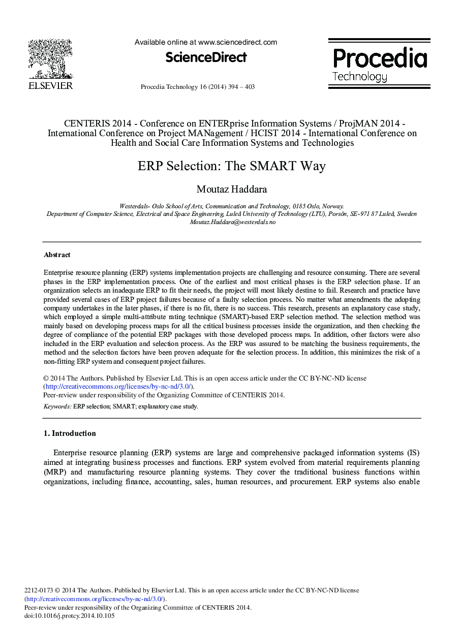 ERP Selection: The SMART Way 