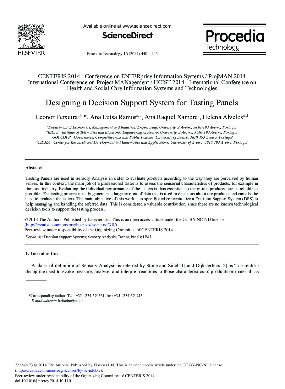 Designing a Decision Support System for Tasting Panels 