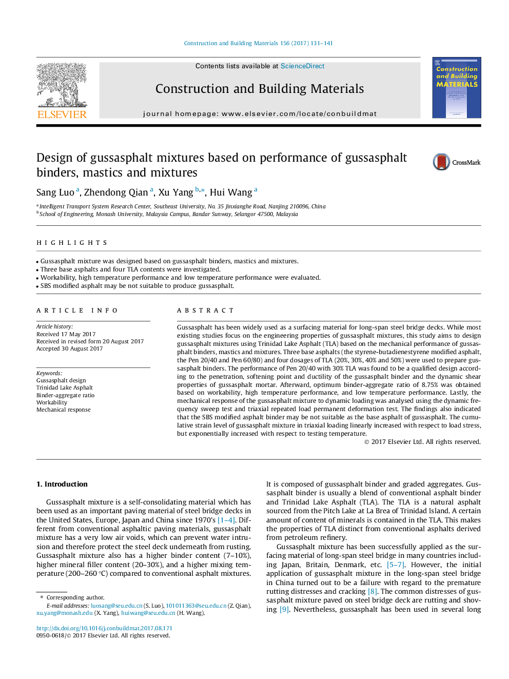 Design of gussasphalt mixtures based on performance of gussasphalt binders, mastics and mixtures