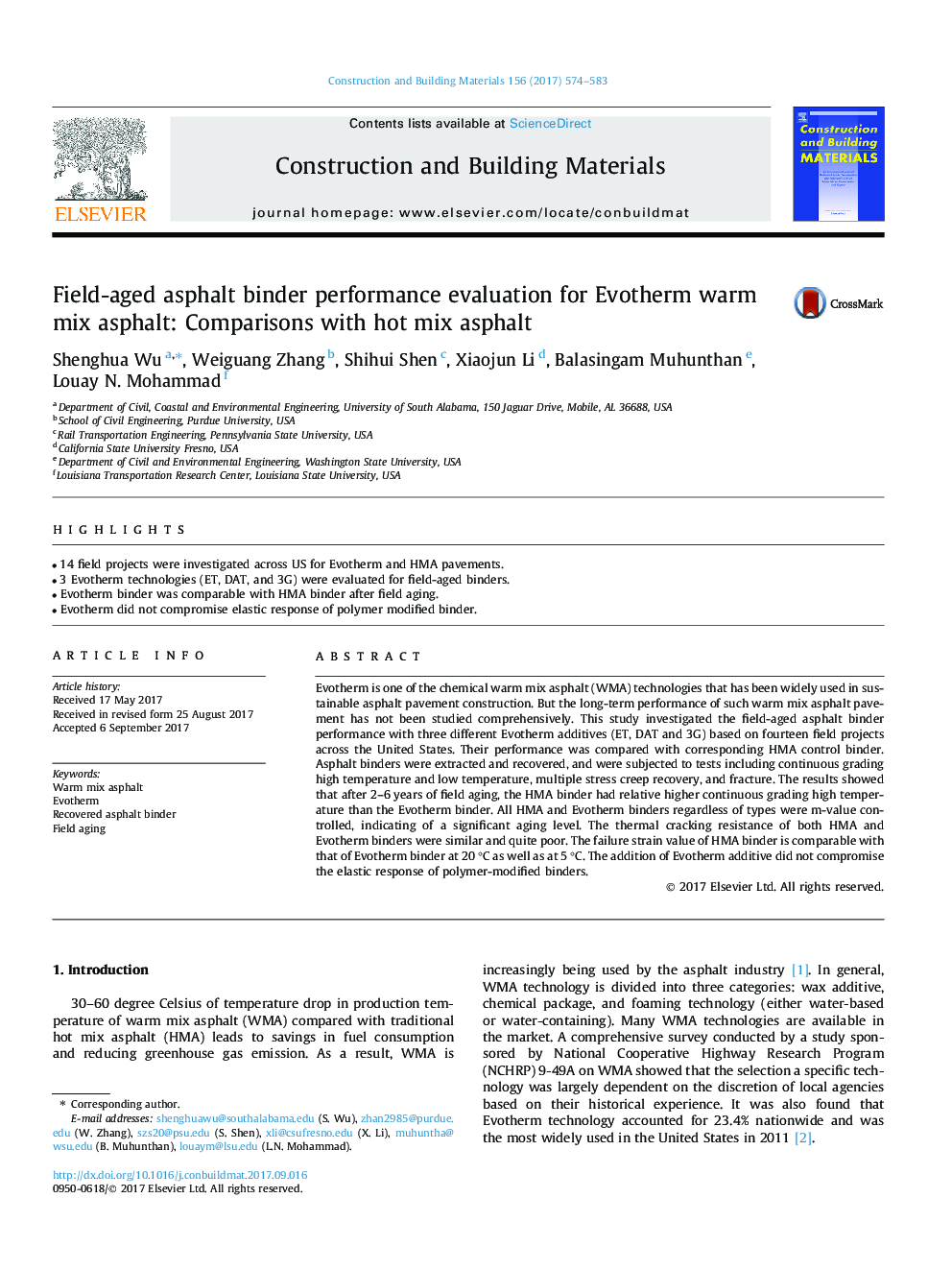 Field-aged asphalt binder performance evaluation for Evotherm warm mix asphalt: Comparisons with hot mix asphalt