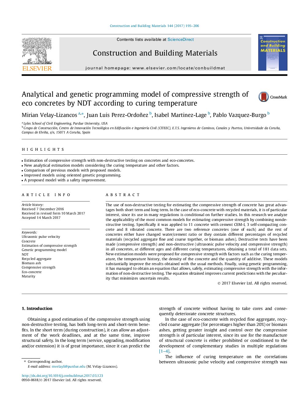 Analytical and genetic programming model of compressive strength of eco concretes by NDT according to curing temperature