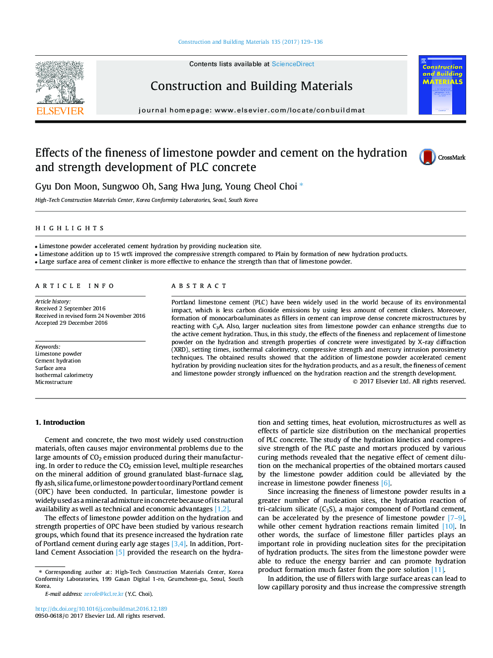 Effects of the fineness of limestone powder and cement on the hydration and strength development of PLC concrete