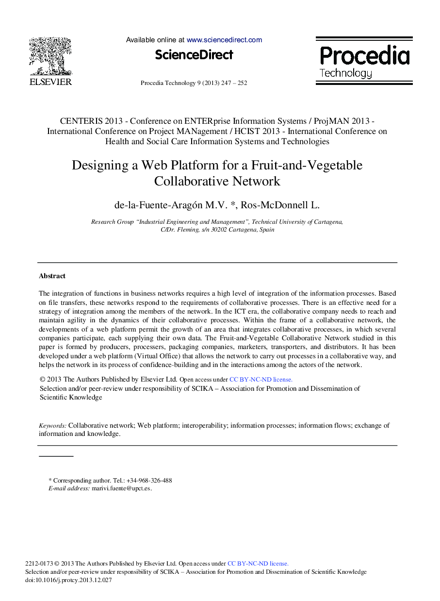 Designing a Web Platform for a Fruit-and-Vegetable Collaborative Network 