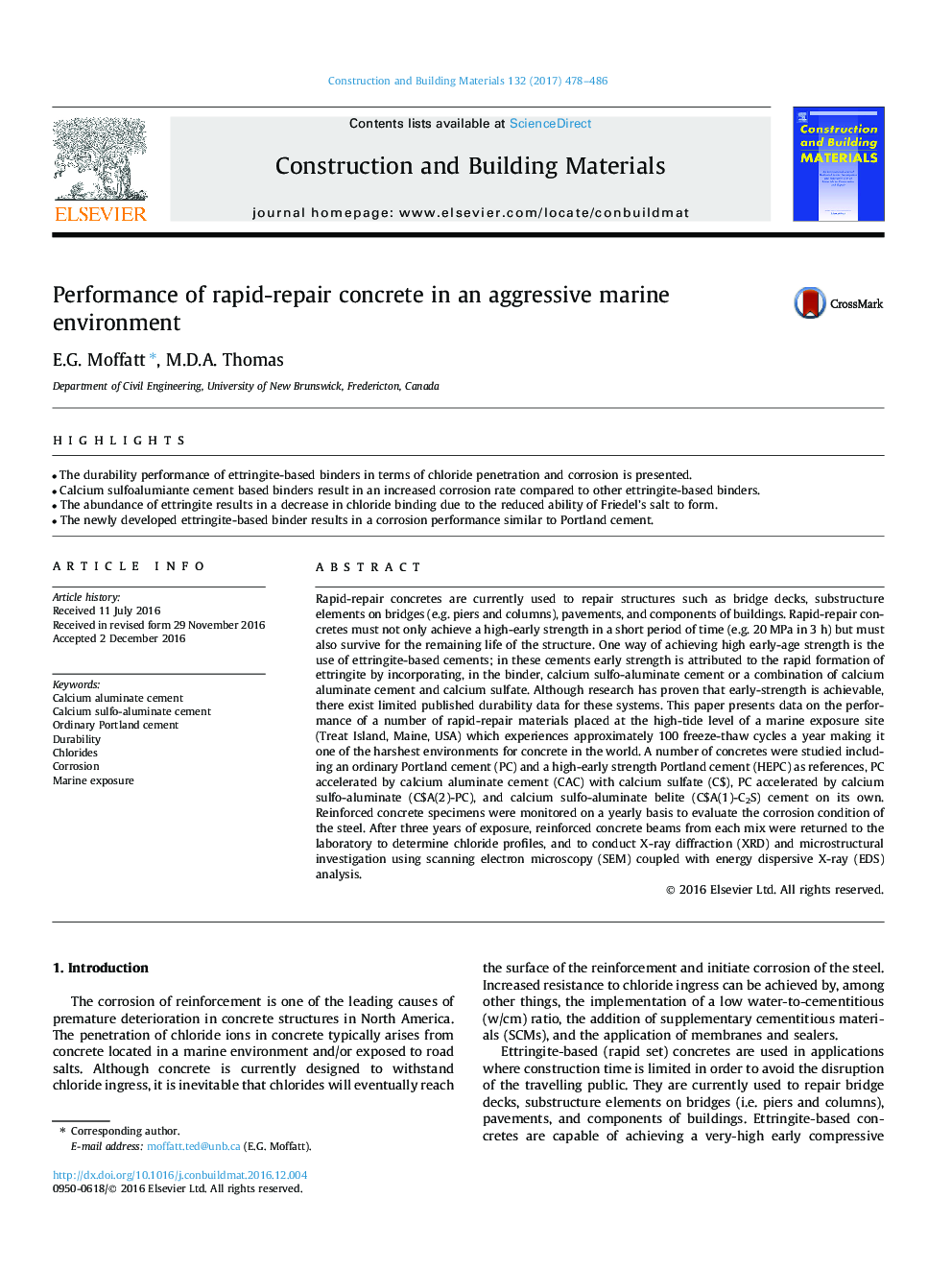 Performance of rapid-repair concrete in an aggressive marine environment