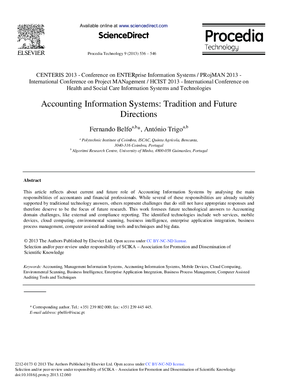 عکس صفحه اول مقاله: Accounting Information Systems: Tradition and Future Directions Accounting Information Systems: Tradition and Future Directions