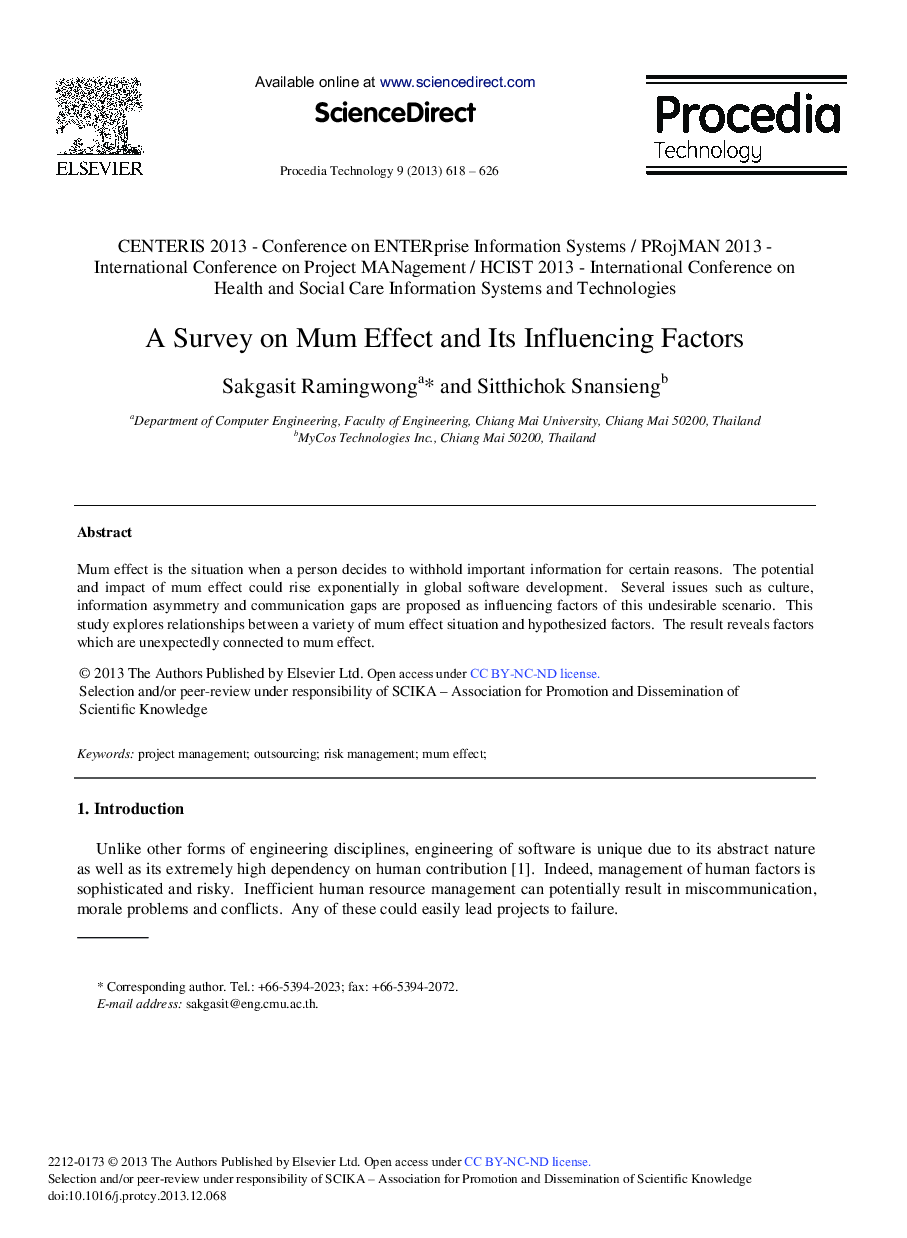 A Survey on Mum Effect and Its Influencing Factors 