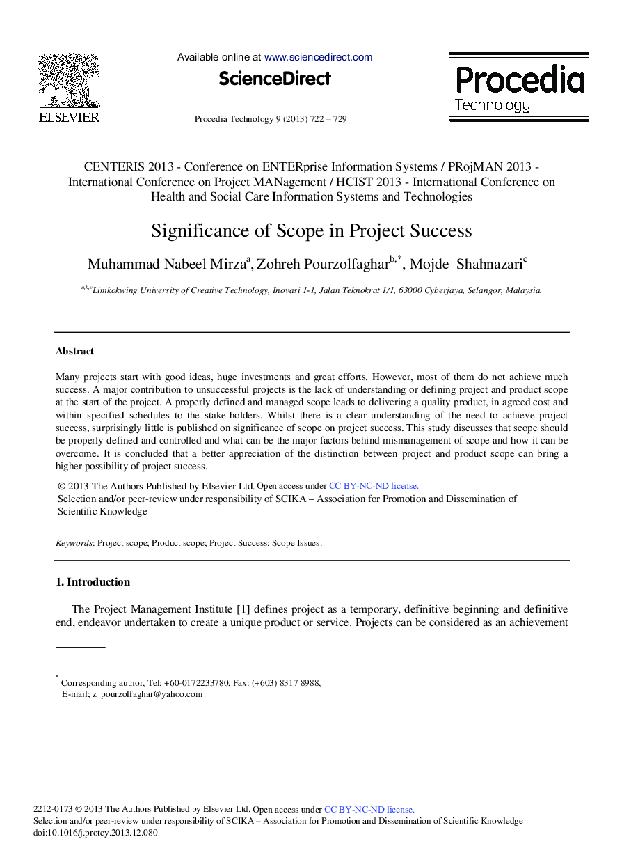 Significance of Scope in Project Success 
