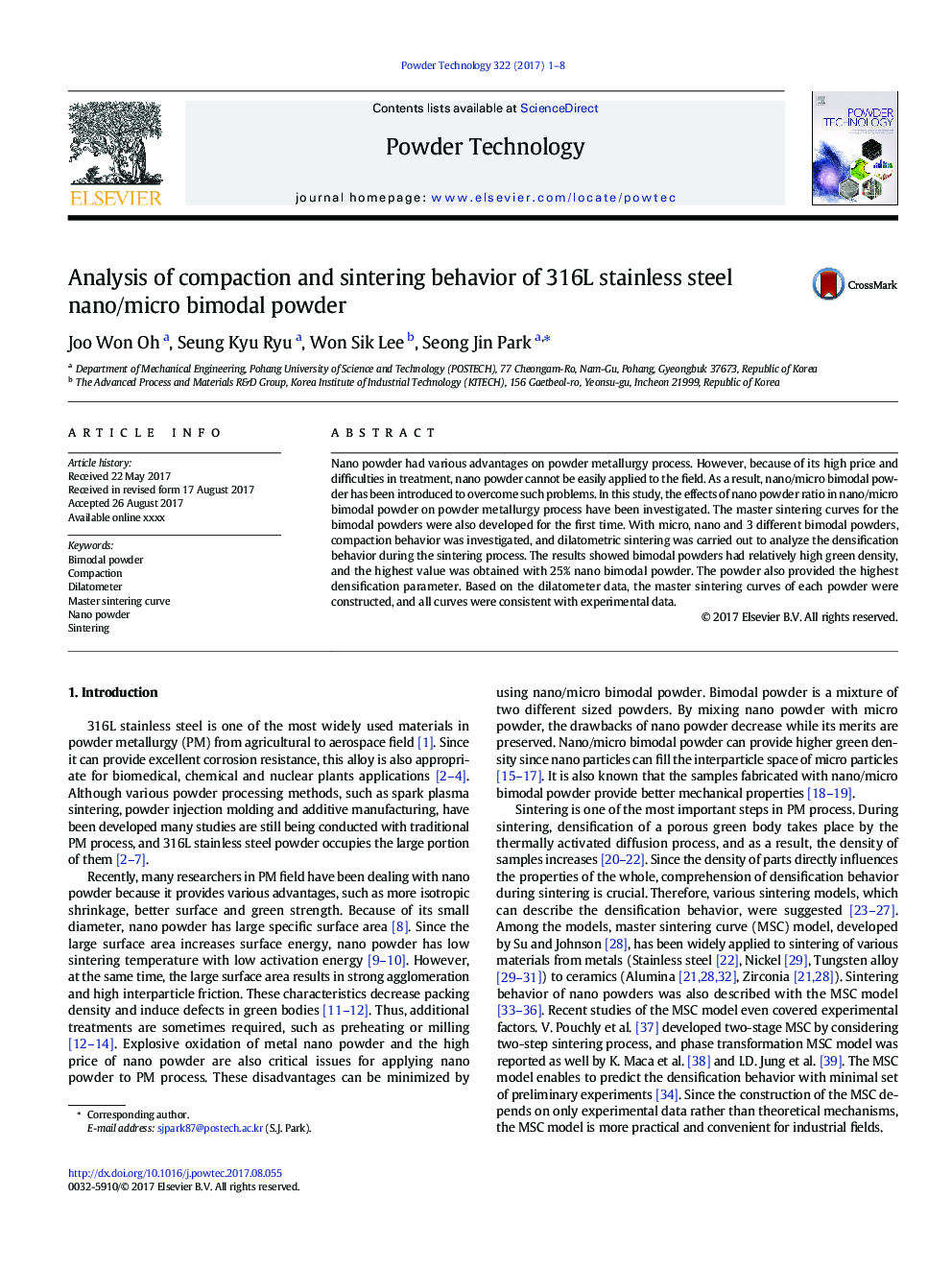 Analysis of compaction and sintering behavior of 316L stainless steel nano/micro bimodal powder