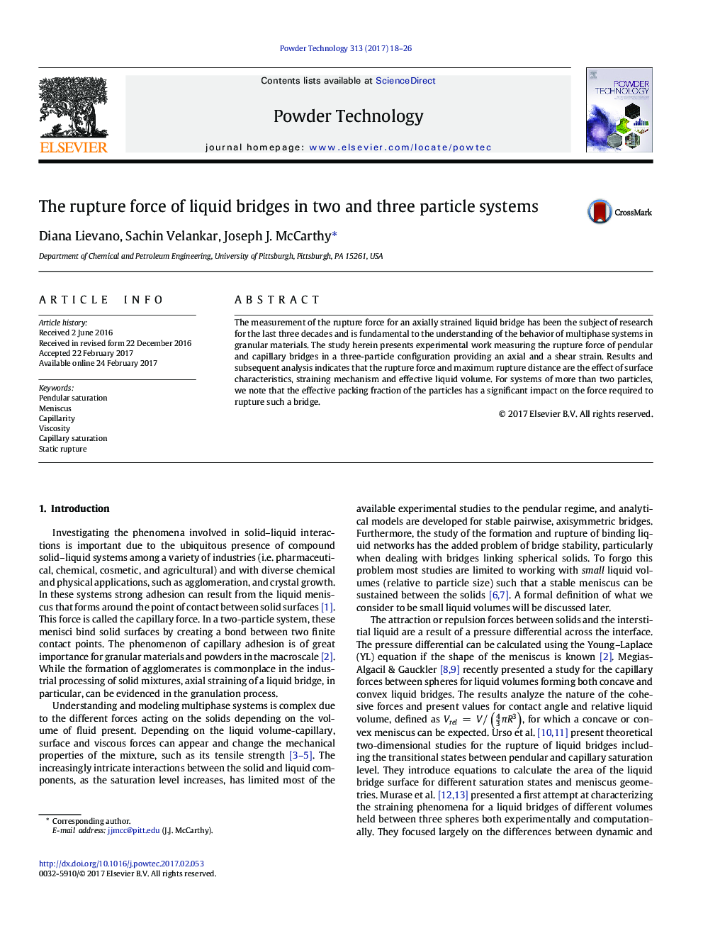 The rupture force of liquid bridges in two and three particle systems