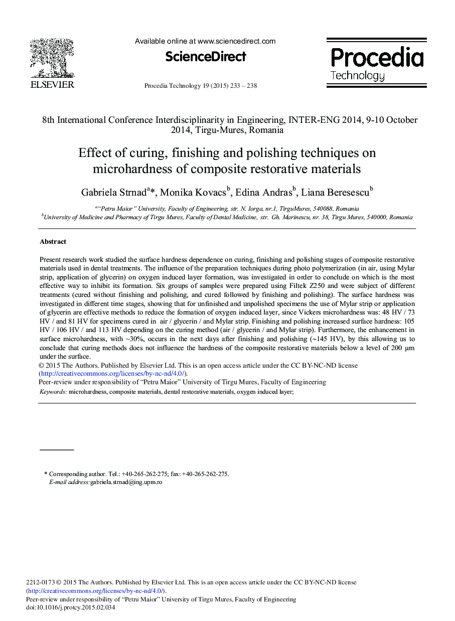 Effect of Curing, Finishing and Polishing Techniques on Microhardness of Composite Restorative Materials 