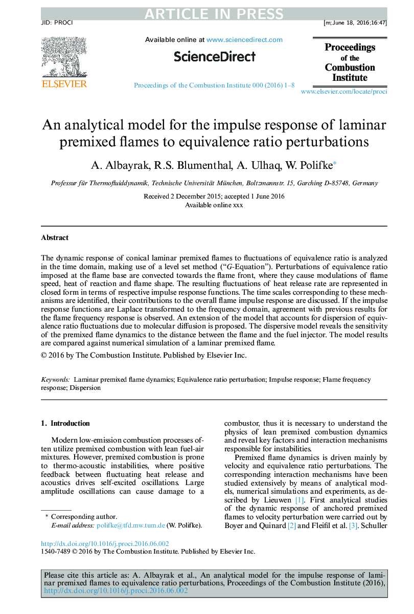 An analytical model for the impulse response of laminar premixed flames to equivalence ratio perturbations