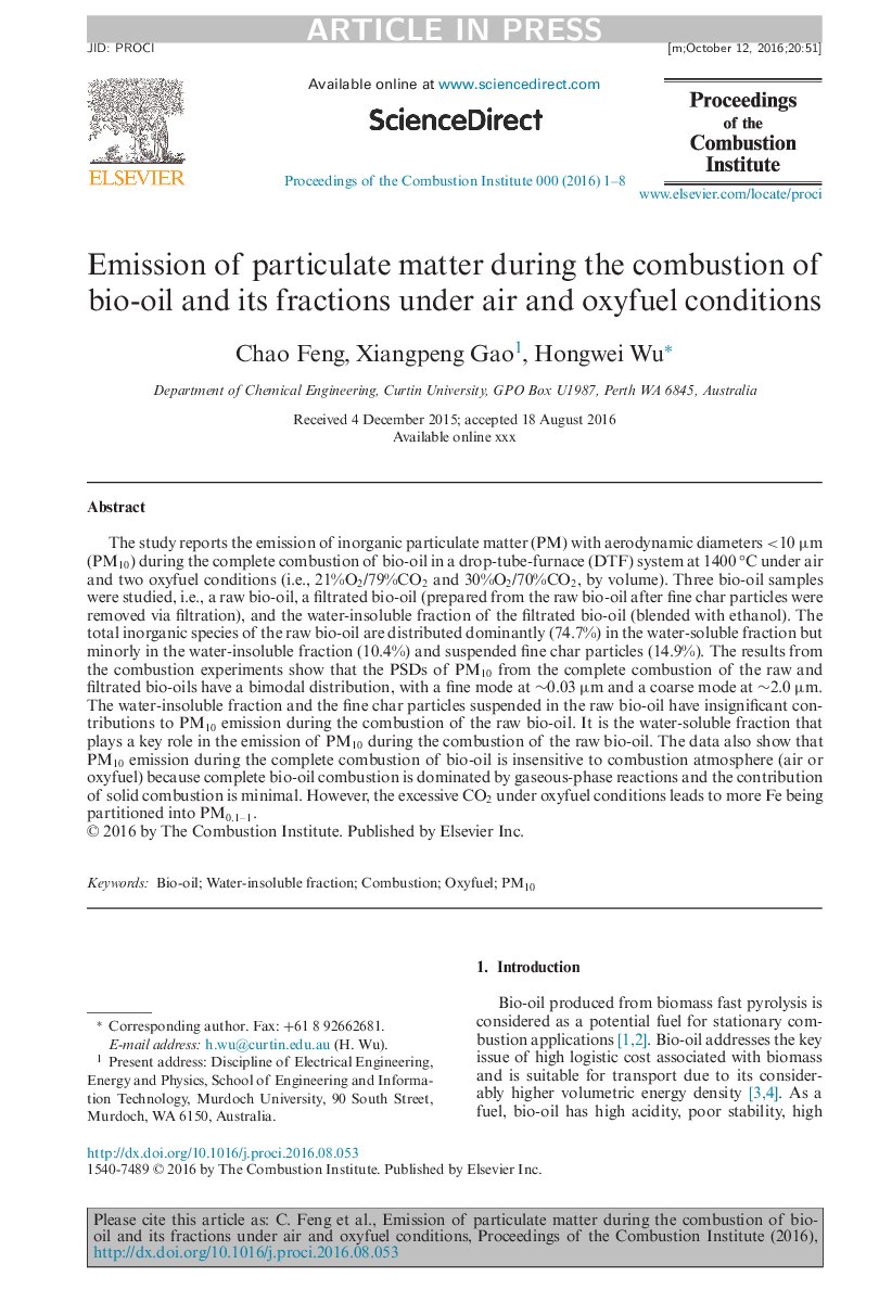 Emission of particulate matter during the combustion of bio-oil and its fractions under air and oxyfuel conditions