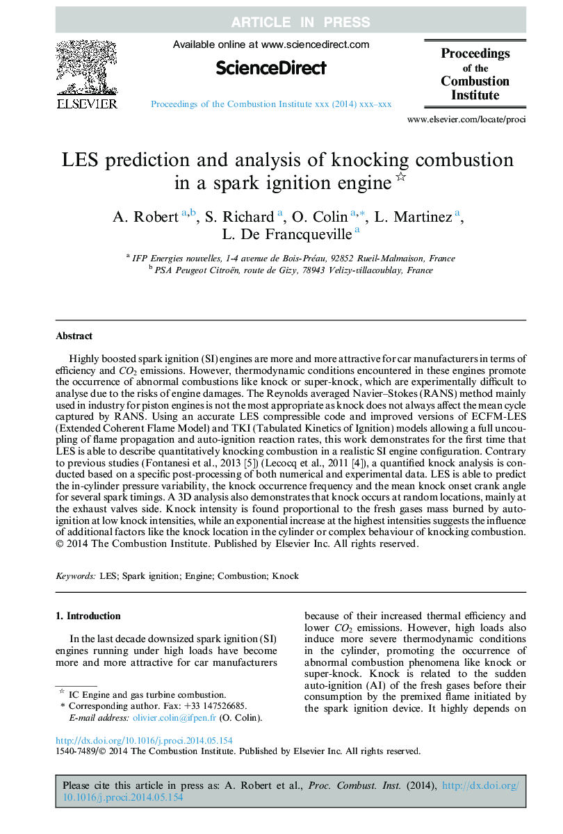 LES prediction and analysis of knocking combustion in a spark ignition engine