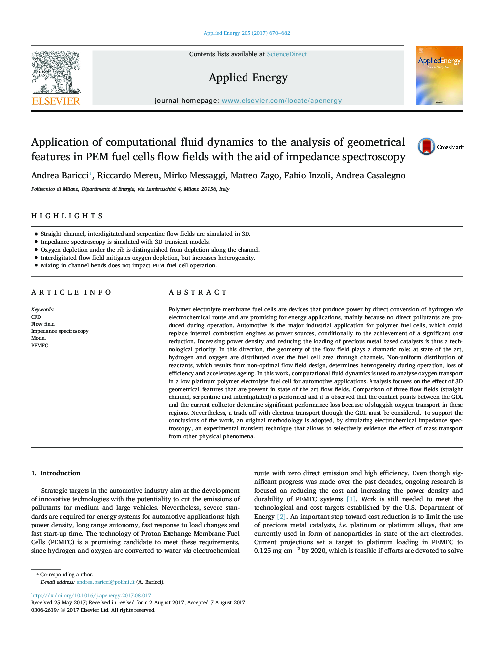 Application of computational fluid dynamics to the analysis of geometrical features in PEM fuel cells flow fields with the aid of impedance spectroscopy