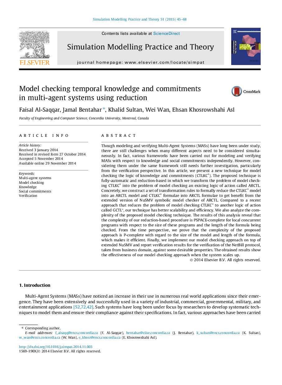 Model checking temporal knowledge and commitments in multi-agent systems using reduction