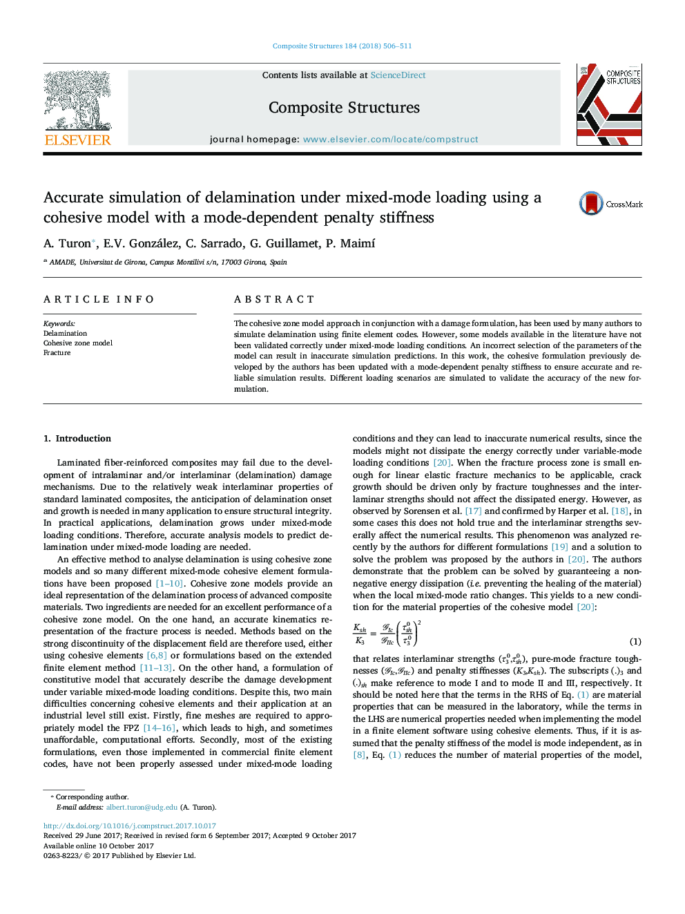 Accurate simulation of delamination under mixed-mode loading using a cohesive model with a mode-dependent penalty stiffness