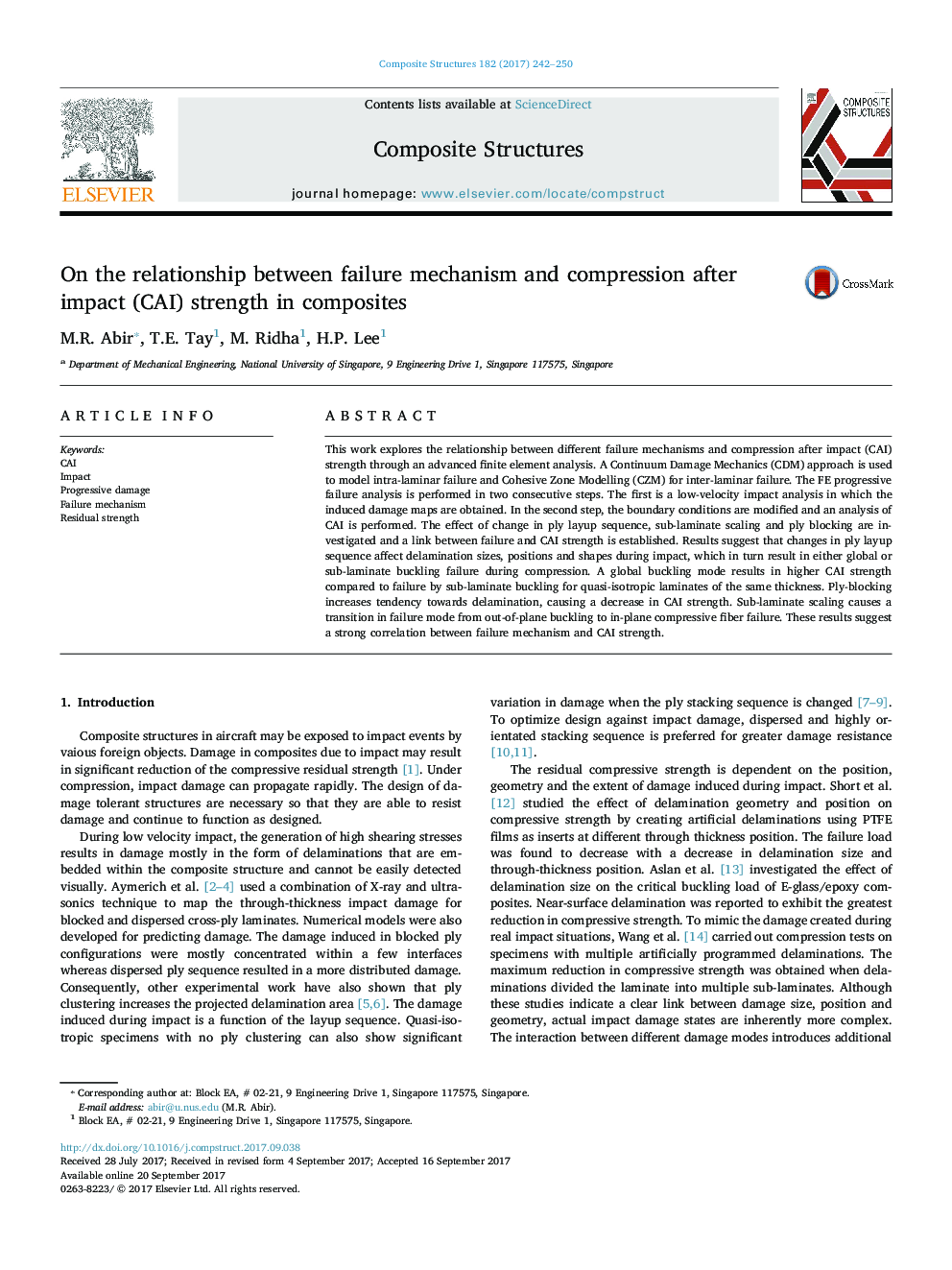 On the relationship between failure mechanism and compression after impact (CAI) strength in composites