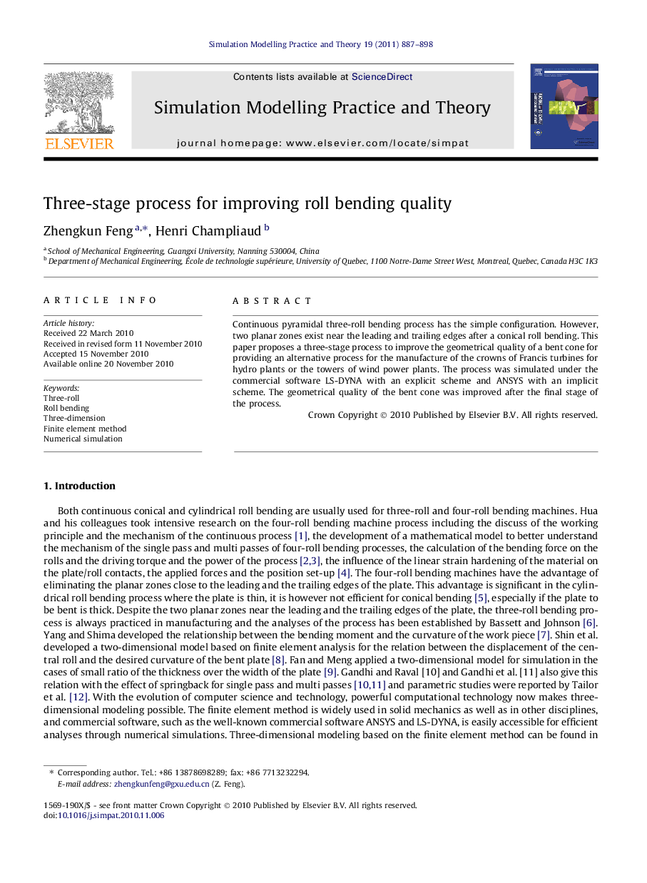 Three-stage process for improving roll bending quality