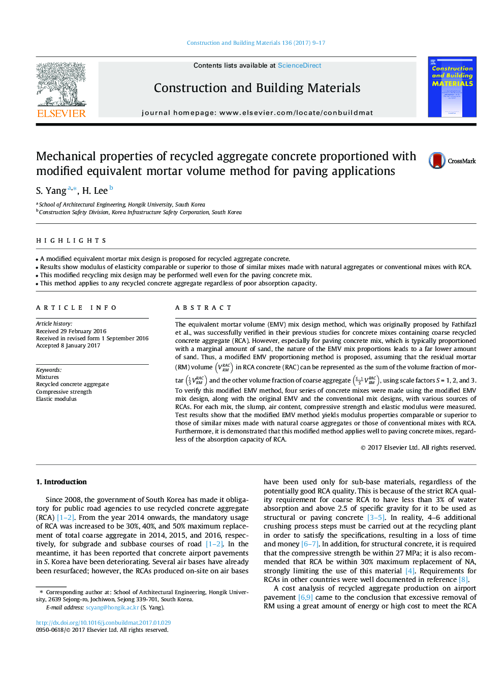 Mechanical properties of recycled aggregate concrete proportioned with modified equivalent mortar volume method for paving applications