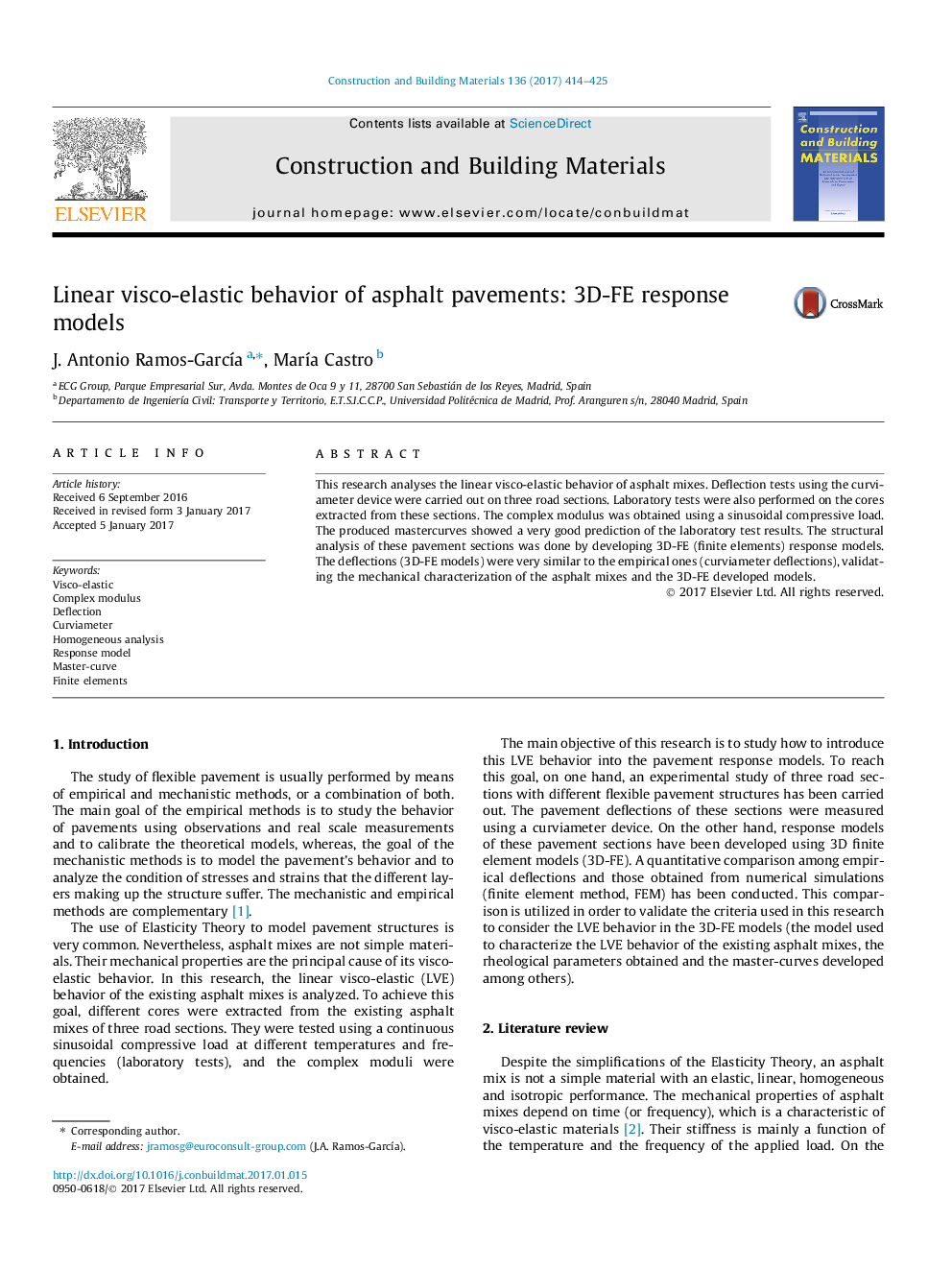 Linear visco-elastic behavior of asphalt pavements: 3D-FE response models