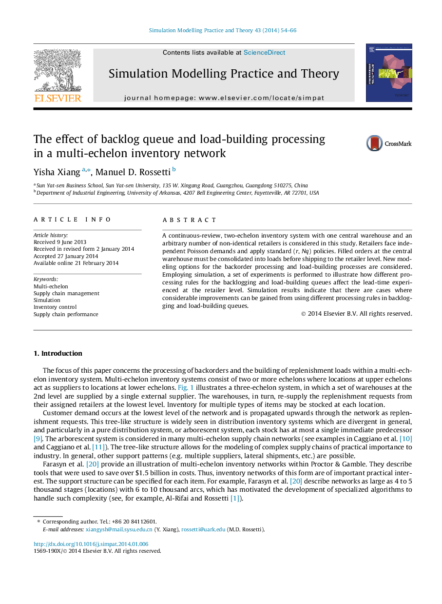 The effect of backlog queue and load-building processing in a multi-echelon inventory network