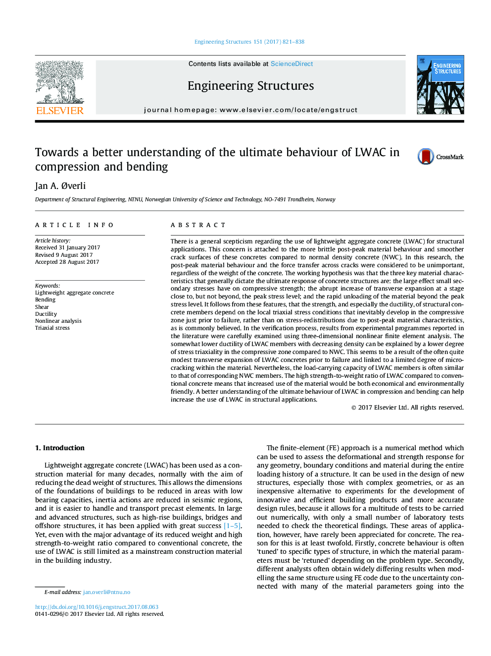 Towards a better understanding of the ultimate behaviour of LWAC in compression and bending