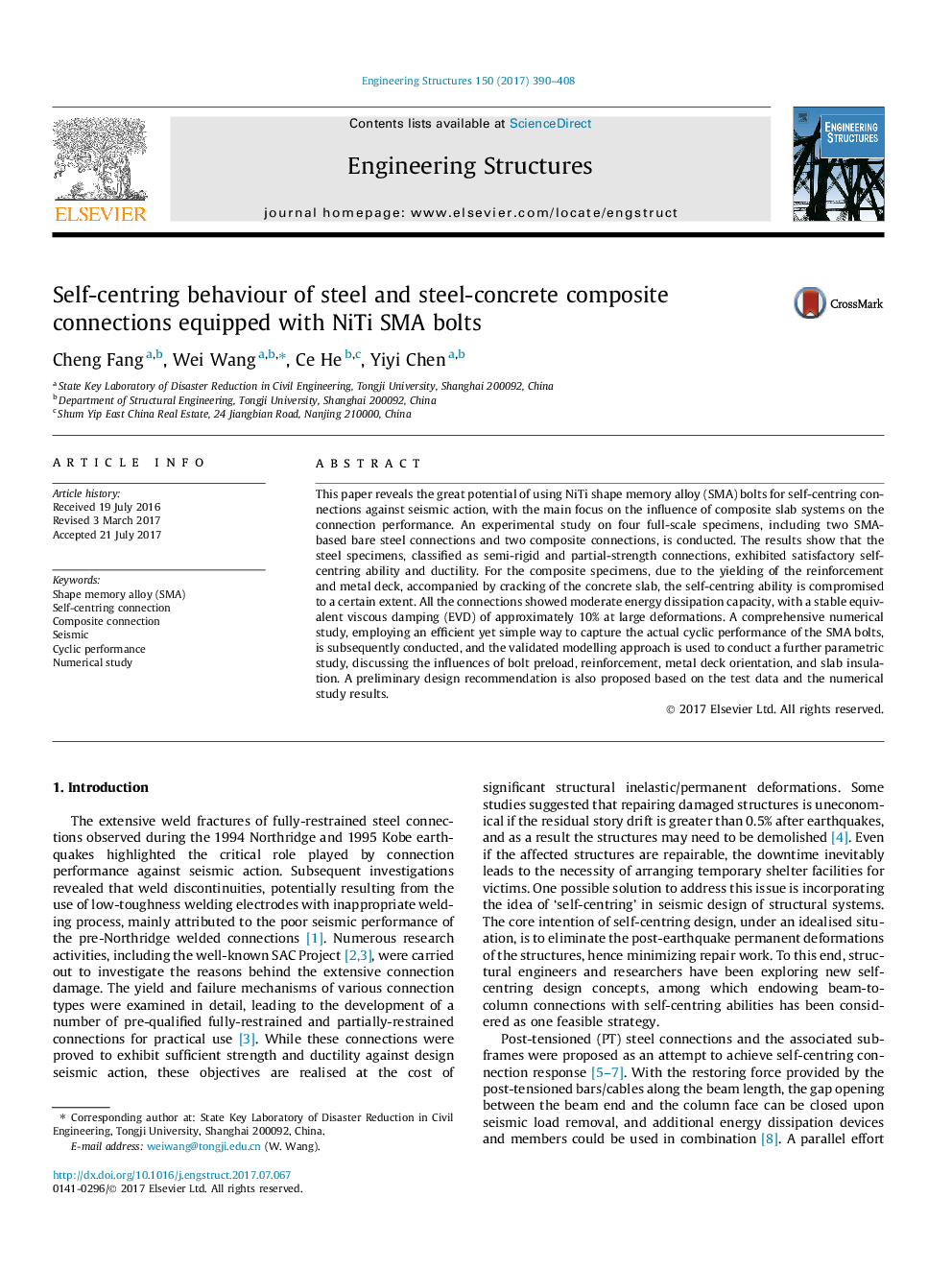 Self-centring behaviour of steel and steel-concrete composite connections equipped with NiTi SMA bolts