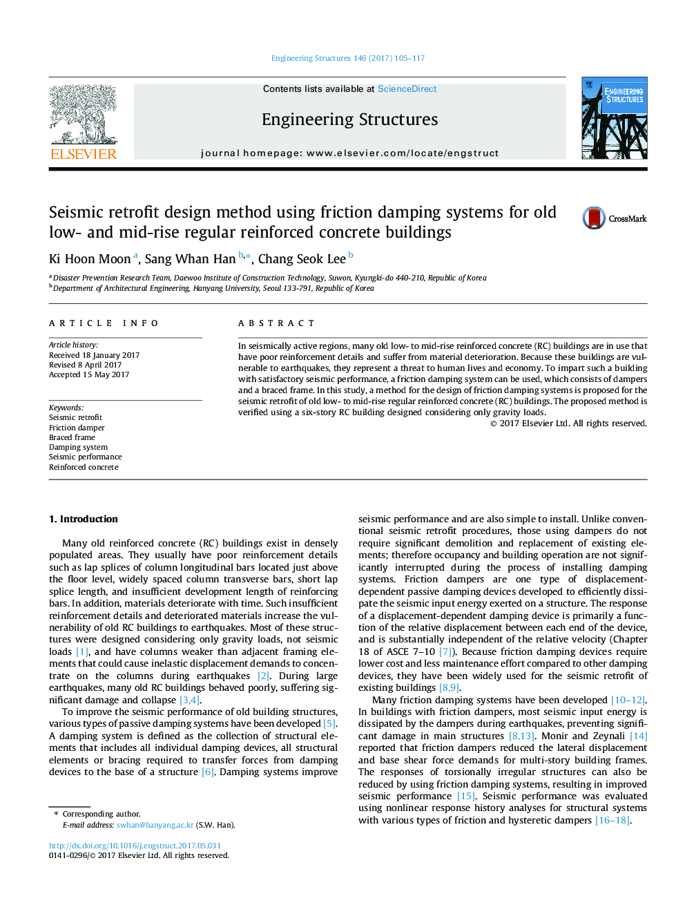 Seismic retrofit design method using friction damping systems for old low- and mid-rise regular reinforced concrete buildings