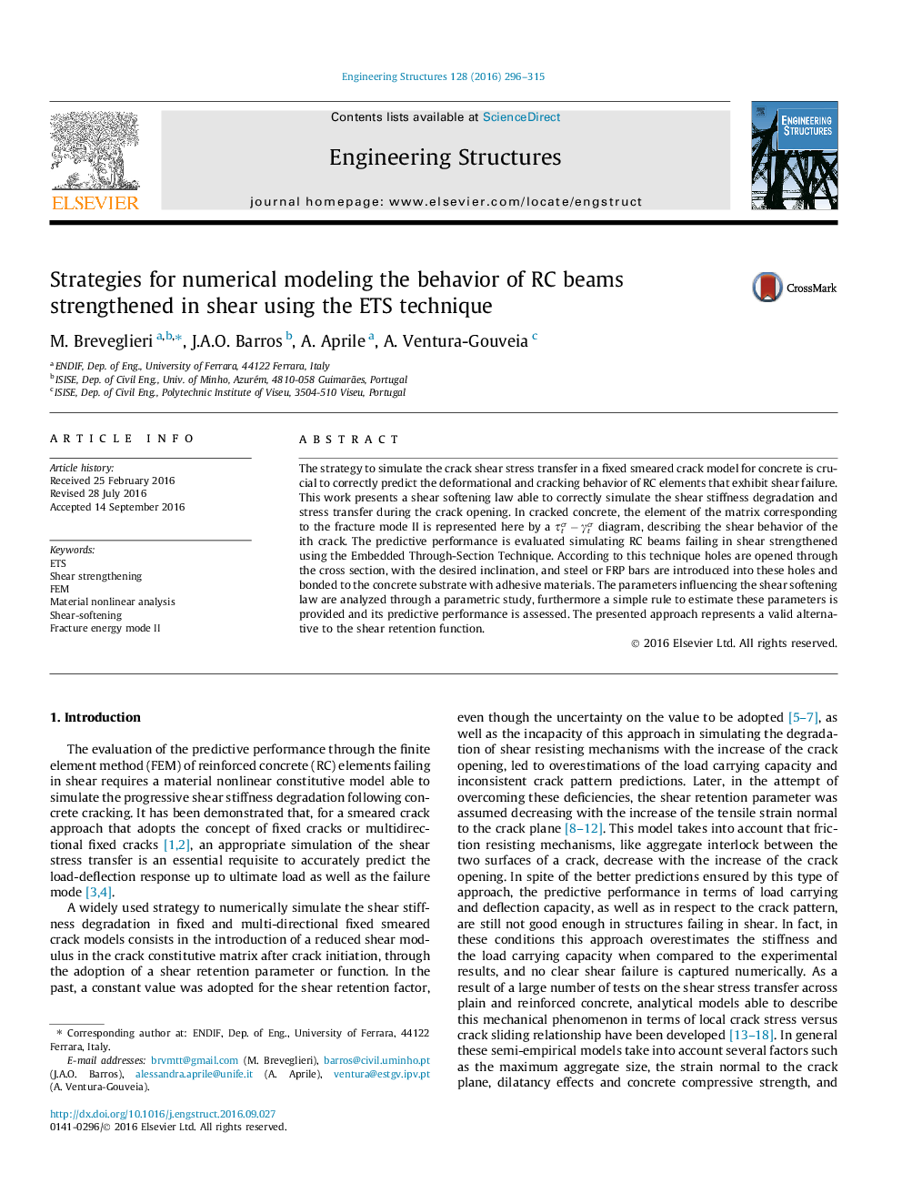 Strategies for numerical modeling the behavior of RC beams strengthened in shear using the ETS technique