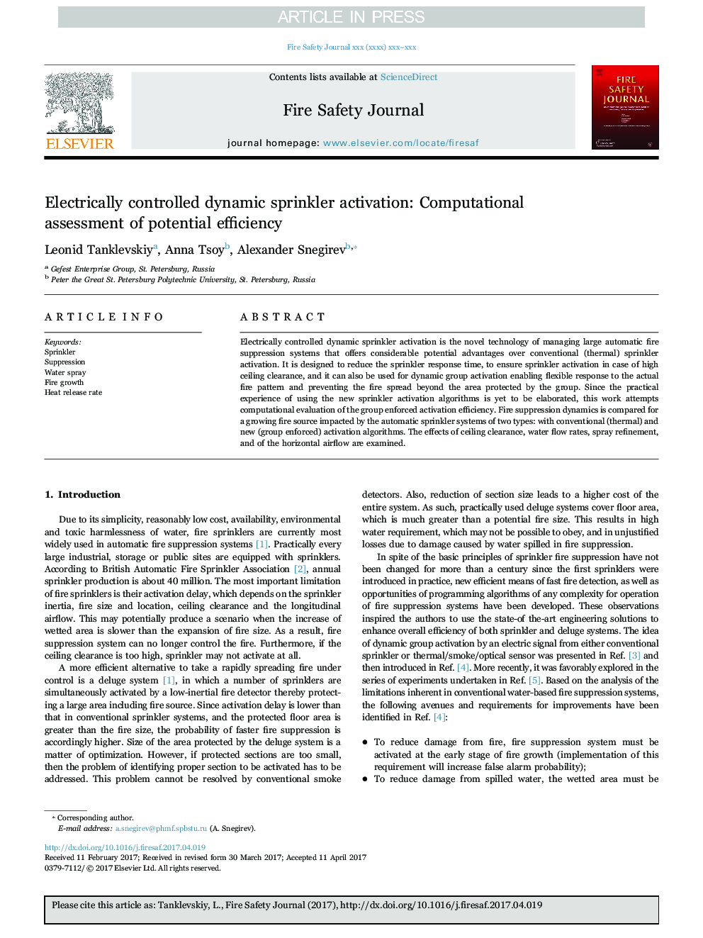 Electrically controlled dynamic sprinkler activation: Computational assessment of potential efficiency